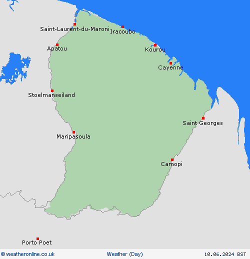 overview French Guiana South America Forecast maps