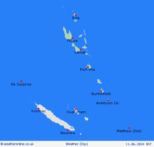 overview Vanuatu Oceania Forecast maps