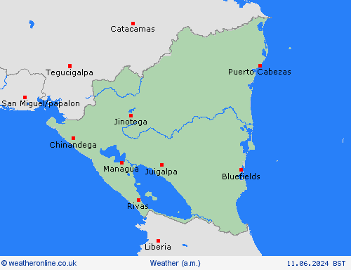 overview Nicaragua Central America Forecast maps