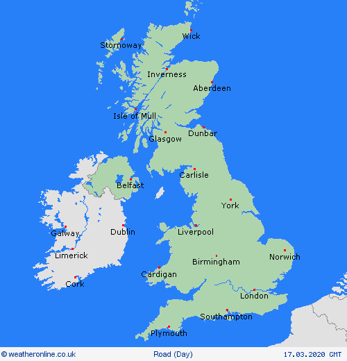 road conditions UK United Kingdom Forecast maps