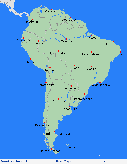 road conditions  South America Forecast maps