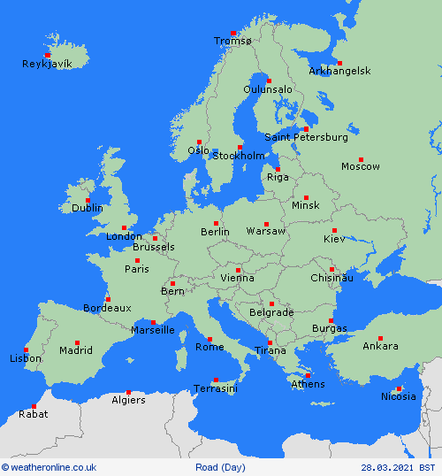 road conditions  Europe Forecast maps