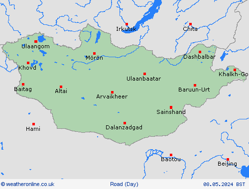 road conditions Mongolia Asia Forecast maps