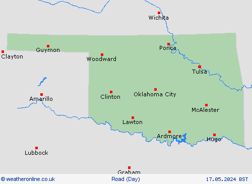 road conditions Oklahoma North America Forecast maps