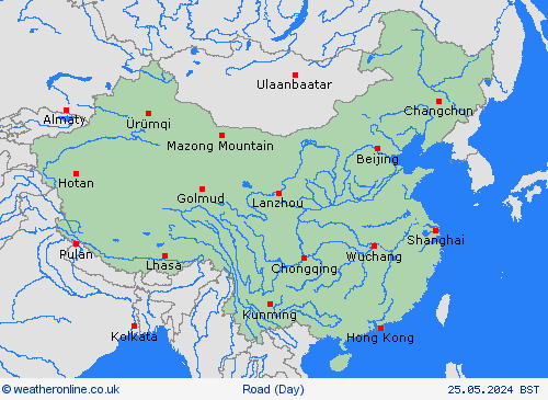 road conditions China Asia Forecast maps