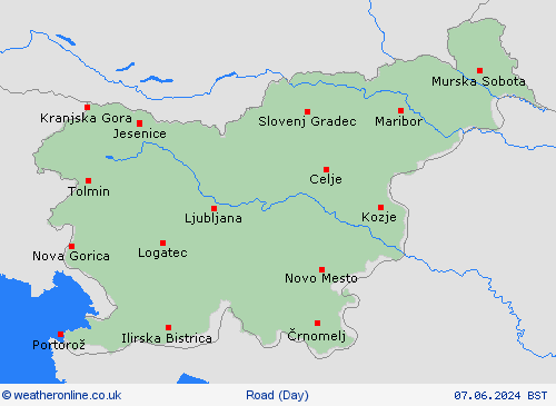 road conditions Slovenia Europe Forecast maps