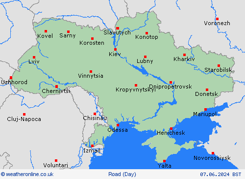 road conditions Ukraine Europe Forecast maps