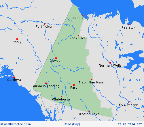 road conditions Yukon North America Forecast maps