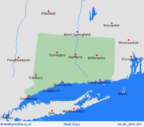 road conditions Connecticut North America Forecast maps