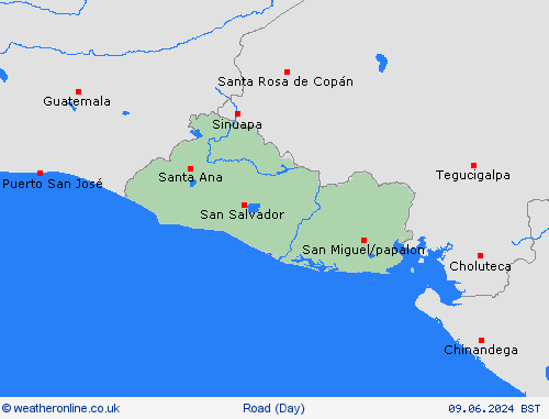 road conditions El Salvador Central America Forecast maps