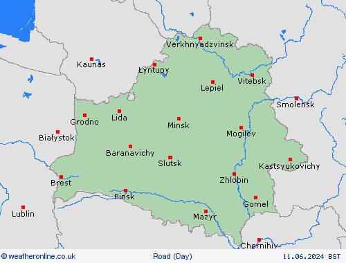 road conditions Belarus Europe Forecast maps