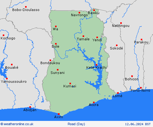 road conditions Ghana Africa Forecast maps