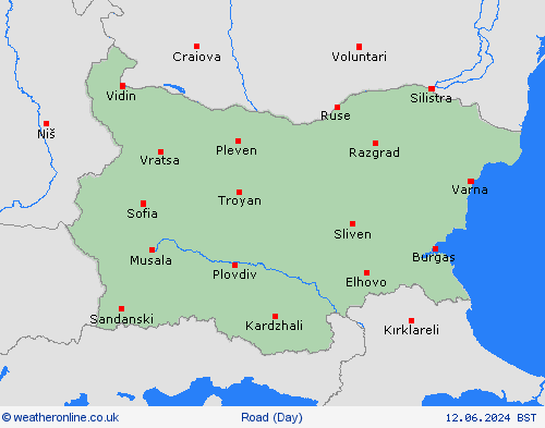 road conditions Bulgaria Europe Forecast maps