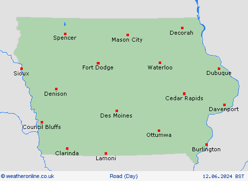 road conditions Iowa North America Forecast maps