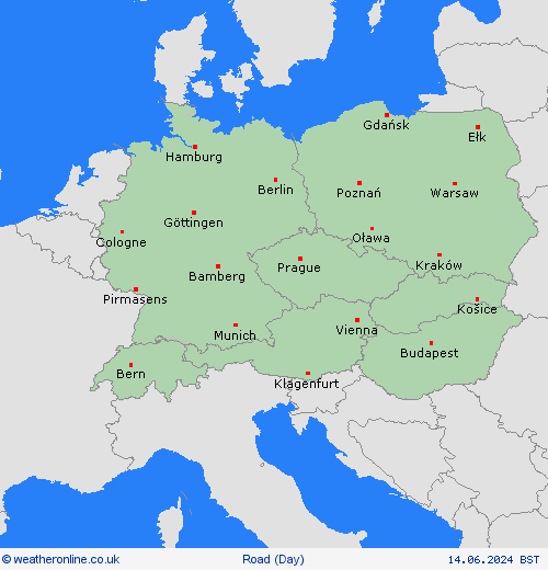 road conditions  Europe Forecast maps