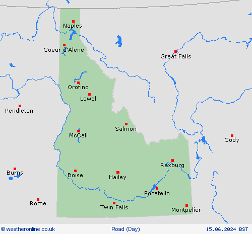 road conditions Idaho North America Forecast maps