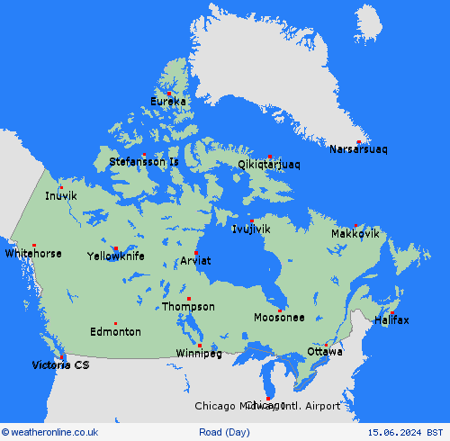 road conditions  North America Forecast maps