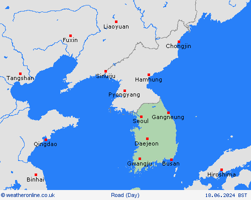 road conditions South Korea Asia Forecast maps