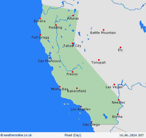 road conditions California North America Forecast maps