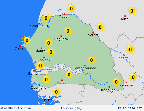 uv index Senegal Africa Forecast maps