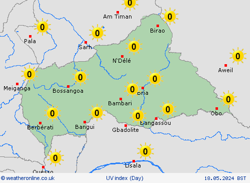 uv index Central African Republic Africa Forecast maps