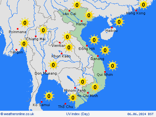 uv index Vietnam Asia Forecast maps