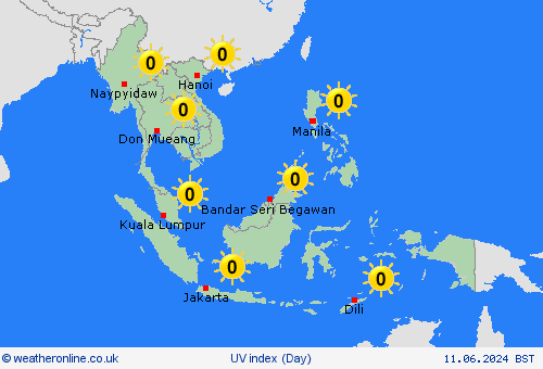 uv index  Asia Forecast maps