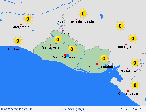 uv index El Salvador Central America Forecast maps