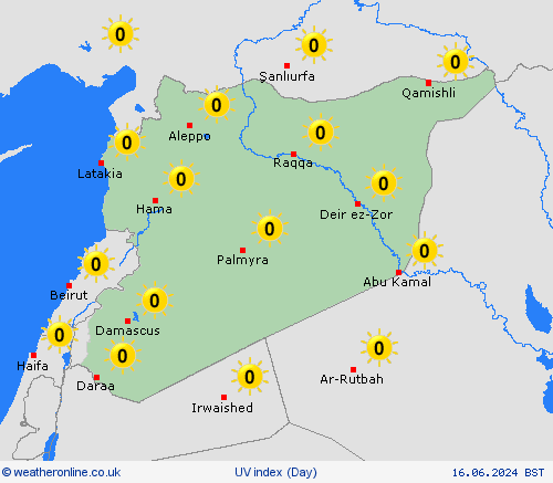 uv index Syria Asia Forecast maps