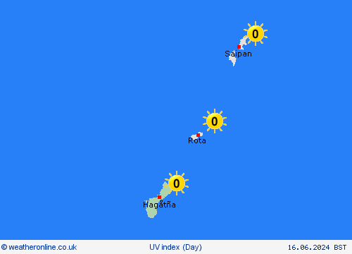 uv index Guam Oceania Forecast maps