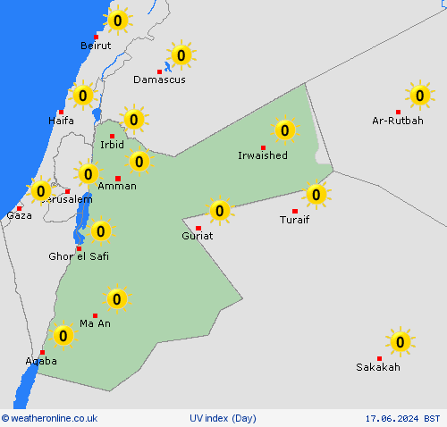 uv index Jordan Asia Forecast maps