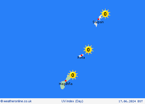 uv index Guam Oceania Forecast maps