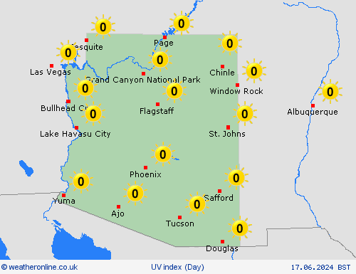 uv index Arizona North America Forecast maps