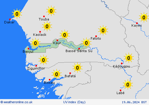 uv index Gambia Africa Forecast maps