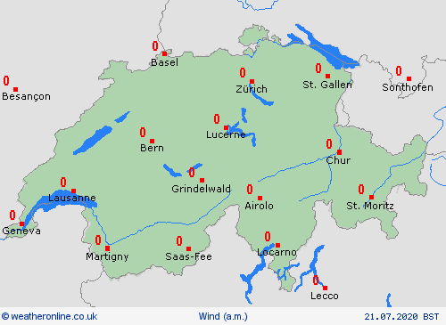 wind Switzerland Europe Forecast maps