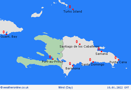 wind Haiti Central America Forecast maps