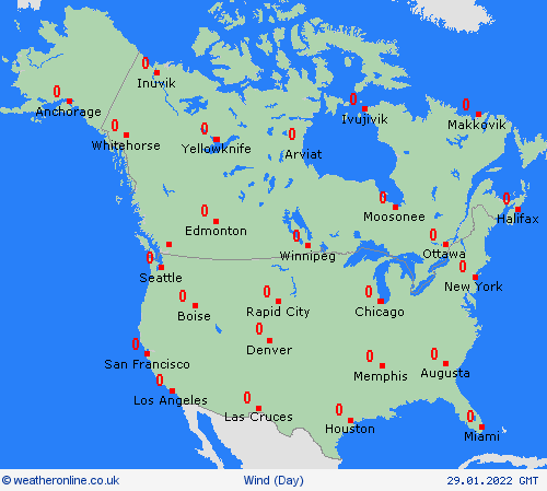 wind  North America Forecast maps