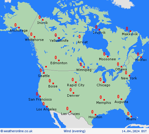 wind  North America Forecast maps