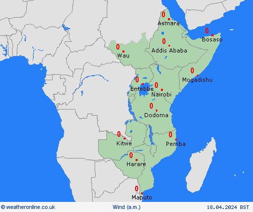 wind  Africa Forecast maps