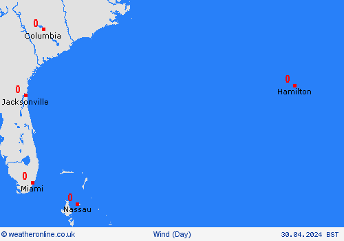 wind Bermuda Central America Forecast maps