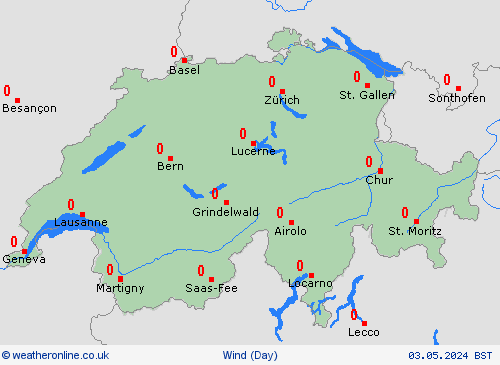 wind Switzerland Europe Forecast maps