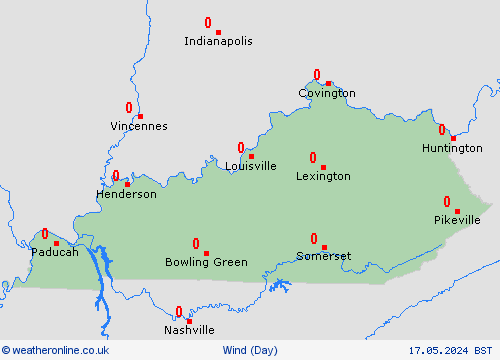 wind Kentucky North America Forecast maps