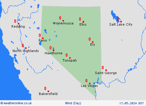 wind Nevada North America Forecast maps