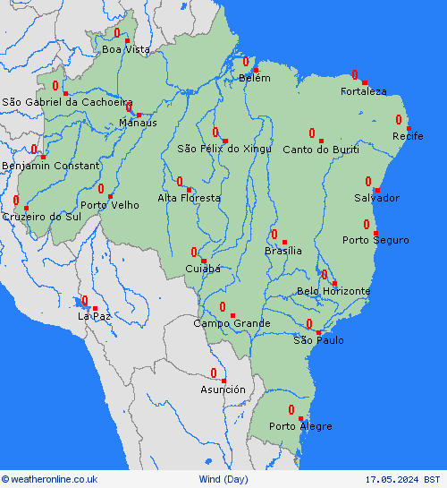 wind Brazil South America Forecast maps