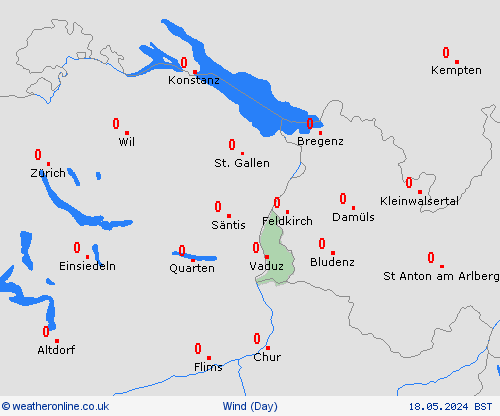 wind Liechtenstein Europe Forecast maps