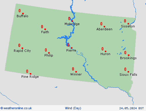 wind South Dakota North America Forecast maps