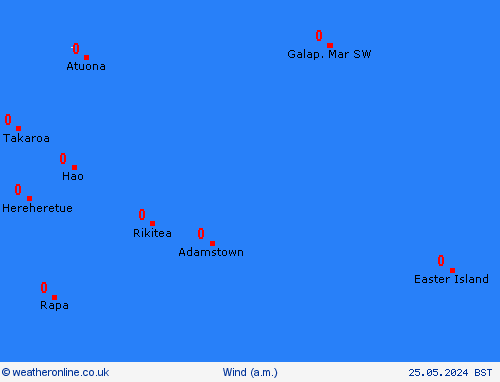 wind Pitcairn-Islands Oceania Forecast maps