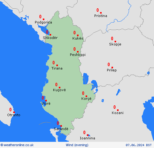 wind Albania Europe Forecast maps