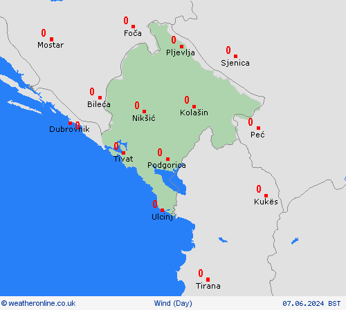 wind Montenegro Europe Forecast maps