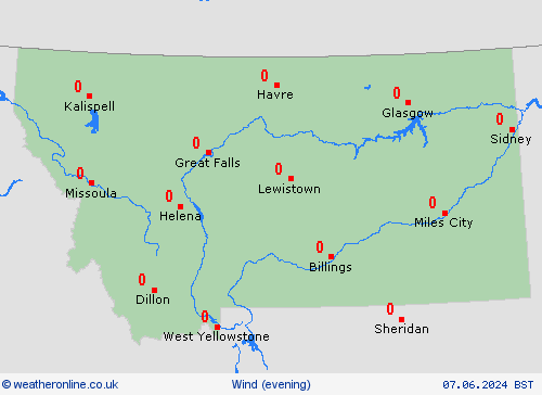 wind Montana North America Forecast maps